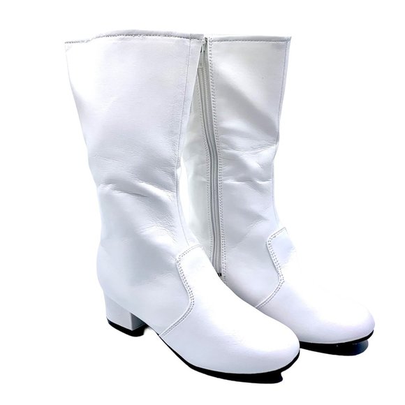 StylePlus Other - StylePlus Nancy High Calf Boots Field Parade White Full Zip Size 2.5 Block Heel